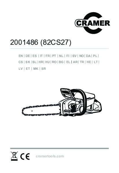 2001486_Cramer_82V_2.7KW_Chainsaw_Offline_Operator Manual